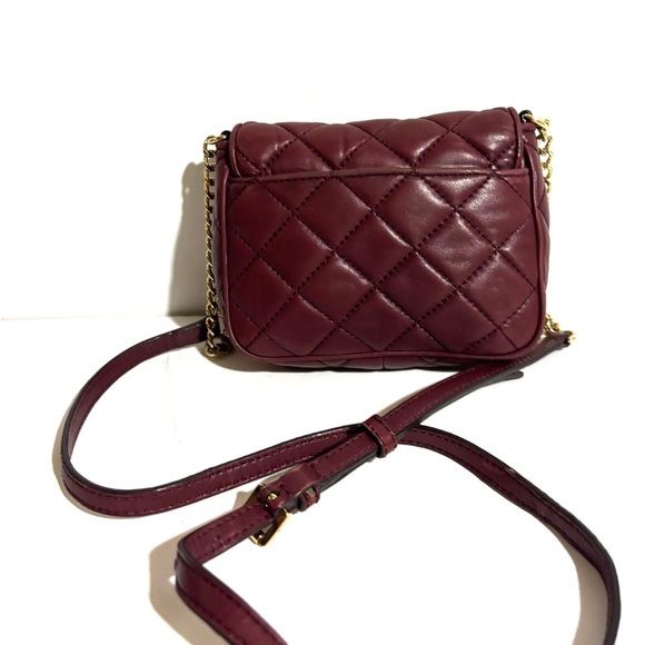Michael Kors burgundy  and Gold Quilted Crossbody Bag - Picture 2 of 9